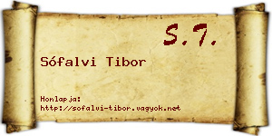 Sófalvi Tibor névjegykártya